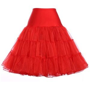 Woman’s Petticoat (small). Red. Knee length. NEW.